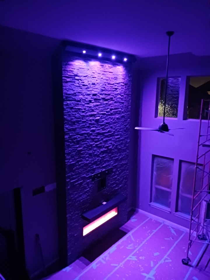 19-Foot Custom Stone Fireplace