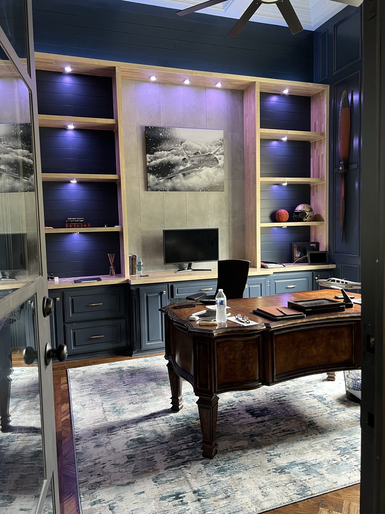 Custom Home Office Transformation & Built-In Lighting