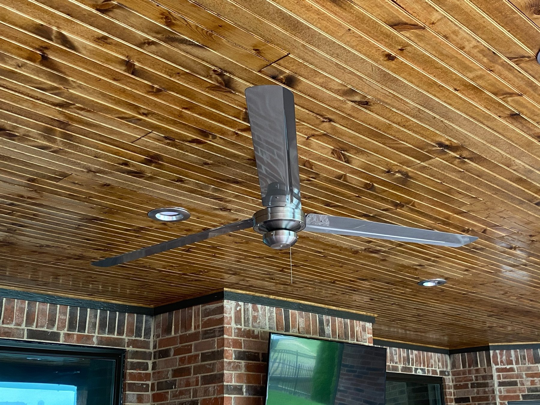 Covered Patio Wood Ceiling & Complete Electrical Upgrade
