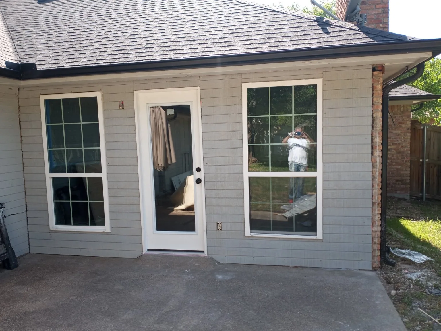 Exterior reconstruction after damaged material was removed.